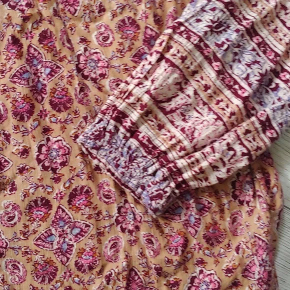 Billabong Boho Peasant Blouse Floral Small - Picture 3 of 10